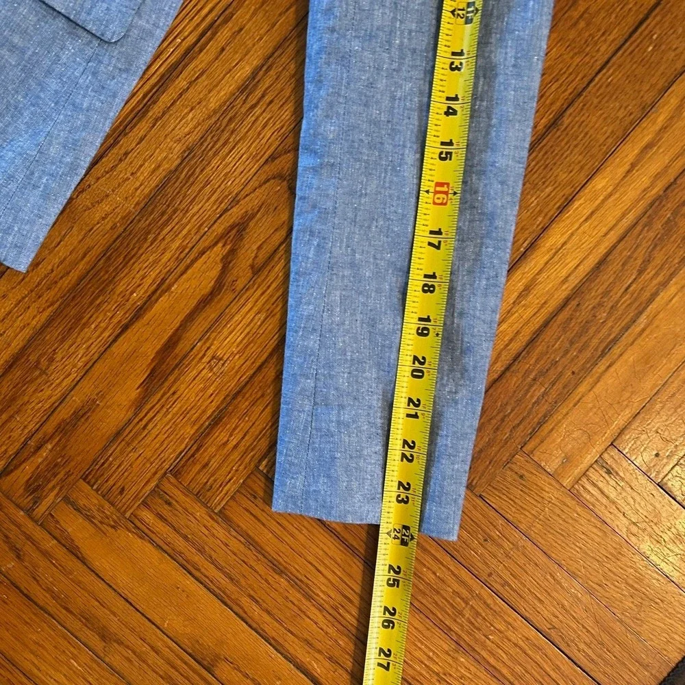 LOFT Blue Linen Blend Chambray Blazer Single Button Jacket Size 4 Preppy Classic - Picture 8 of 10